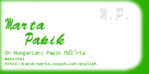 marta papik business card